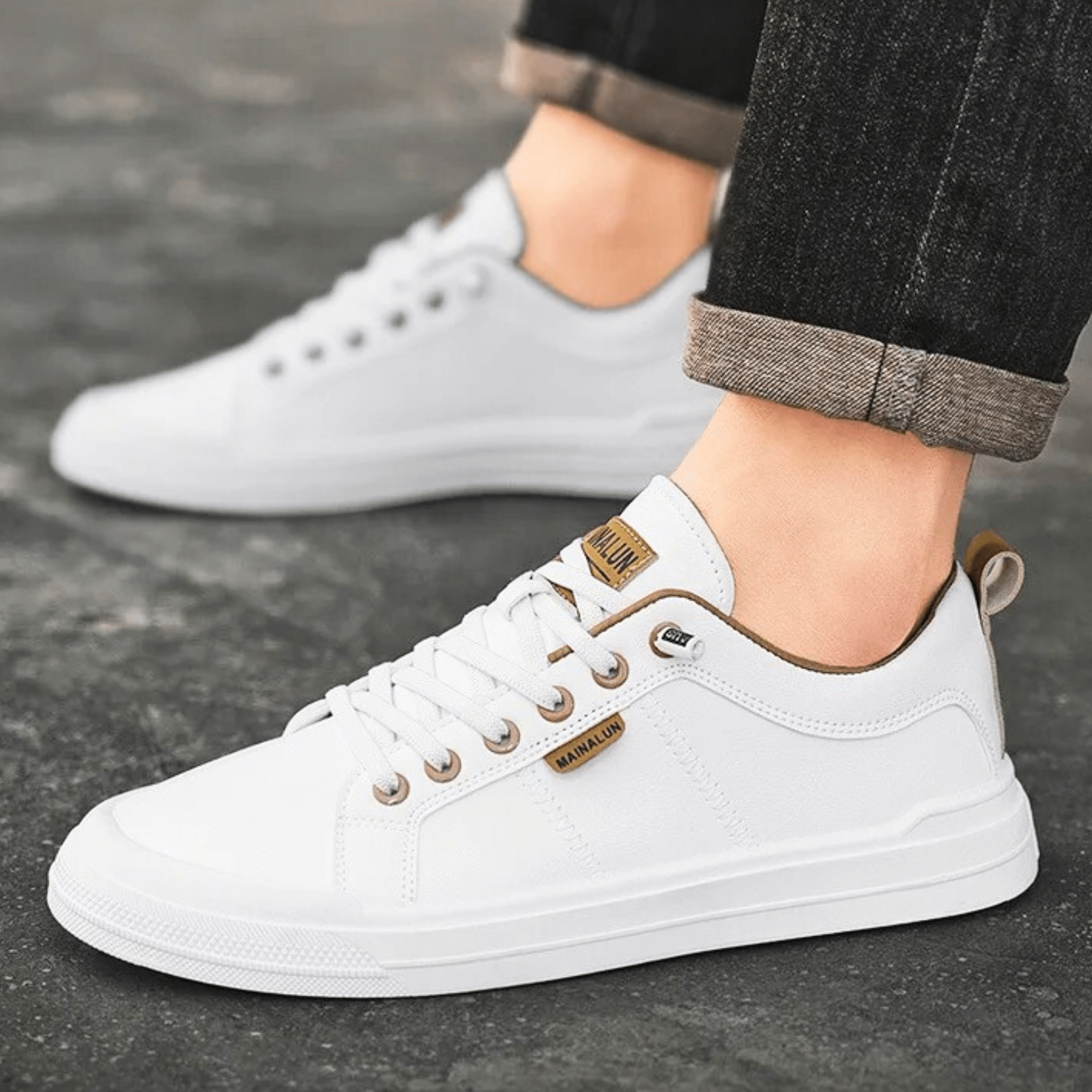 Harrington Leather Trainers | Men's Genuine Leather Trainers | Smart Casual Fashion Shoes UK