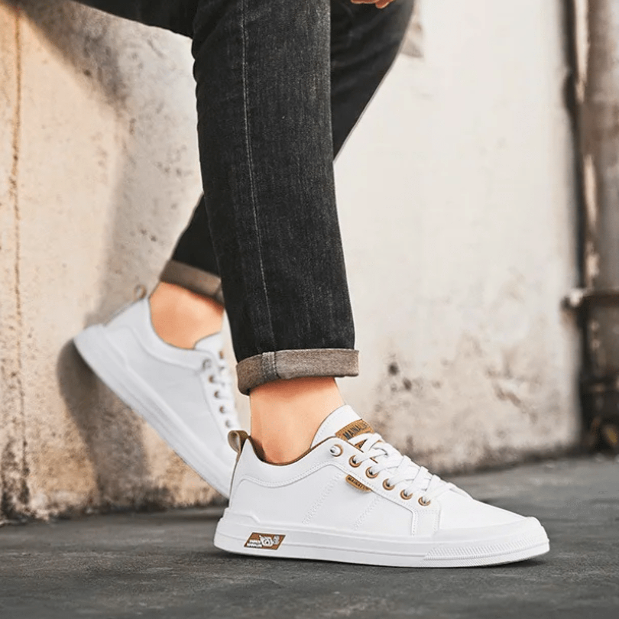 Harrington Leather Trainers | Men's Genuine Leather Trainers | Smart Casual Fashion Shoes UK
