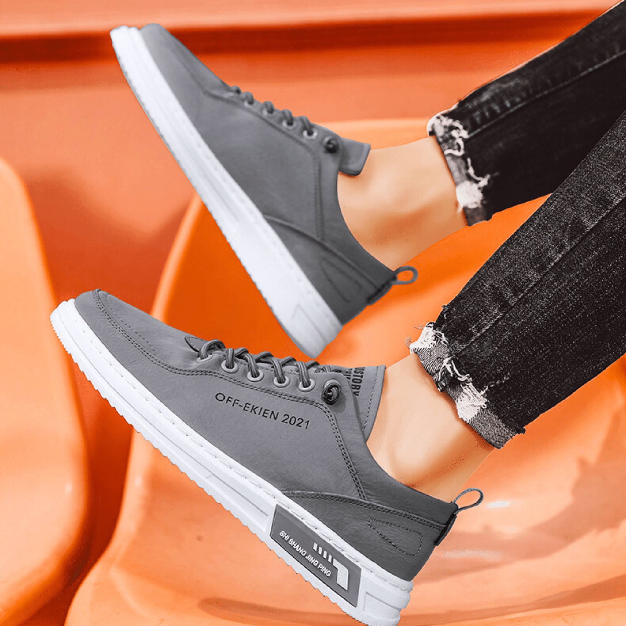 Bancroft Premium Leather Trainers | Men's Genuine Leather Trainers | Smart Casual Fashion Shoes UK