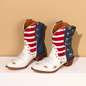 Vivienne Embroidered Western Boots | Women's Western Cowboy Ankle Boots | Vintage Boho Boots UK
