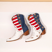Vivienne Embroidered Western Boots | Women's Western Cowboy Ankle Boots | Vintage Boho Boots UK