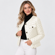 Women's Quilted Coat – Solid Colour Warm Fall Winter Style Jacket | Black Green Off-White | S–2XL