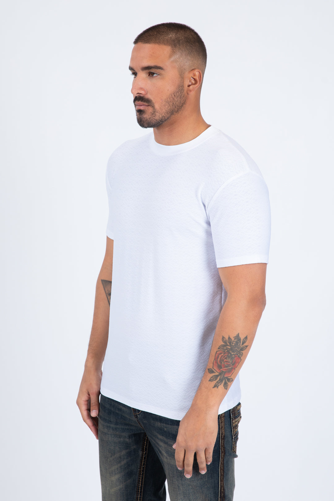 All Over Pattern Graphic Tee | T-Shirt | Men's Cotton White Patterned