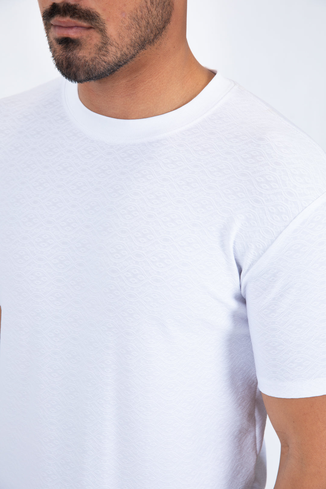 All Over Pattern Graphic Tee | T-Shirt | Men's Cotton White Patterned
