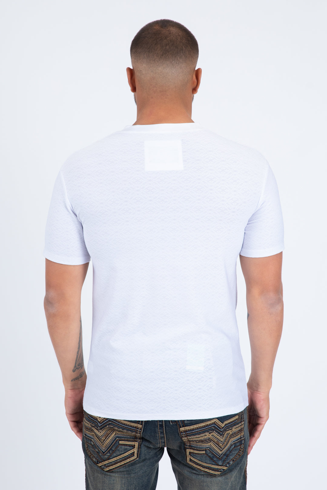 All Over Pattern Graphic Tee | T-Shirt | Men's Cotton White Patterned