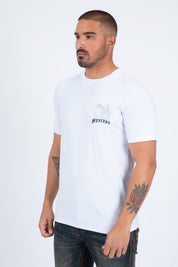 Western Cowboy Rider Graphic Tee | T-Shirt | Men's Cotton White Western Print