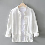 Ellis Mandarin Collar Shirt | Men's Oxford Button-Down Shirt | Smart Casual Formal Top UK