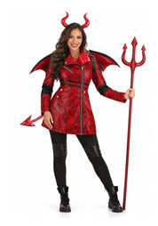 Leather Devil | Halloween Costume | Women's Regular Black Red
