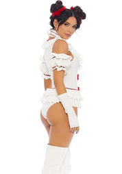 Let's Play a Game Clown | Halloween Costume | Women's Fitted Black White