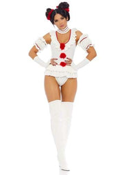 Let's Play a Game Clown | Halloween Costume | Women's Fitted Black White