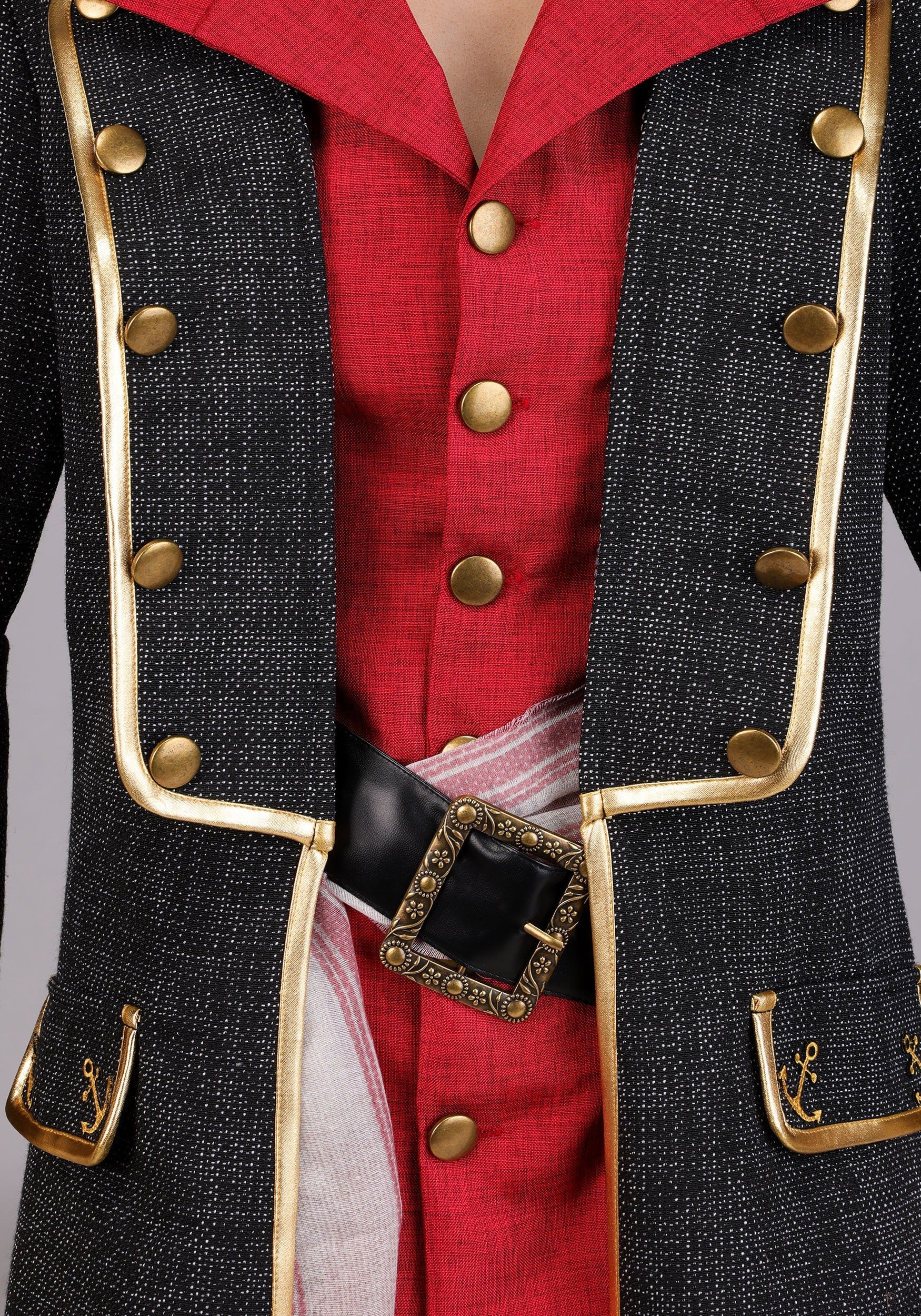 Premium Pirate Captain | Halloween Costume | Women's Regular Black Red Gold