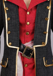 Premium Pirate Captain | Halloween Costume | Women's Regular Black Red Gold