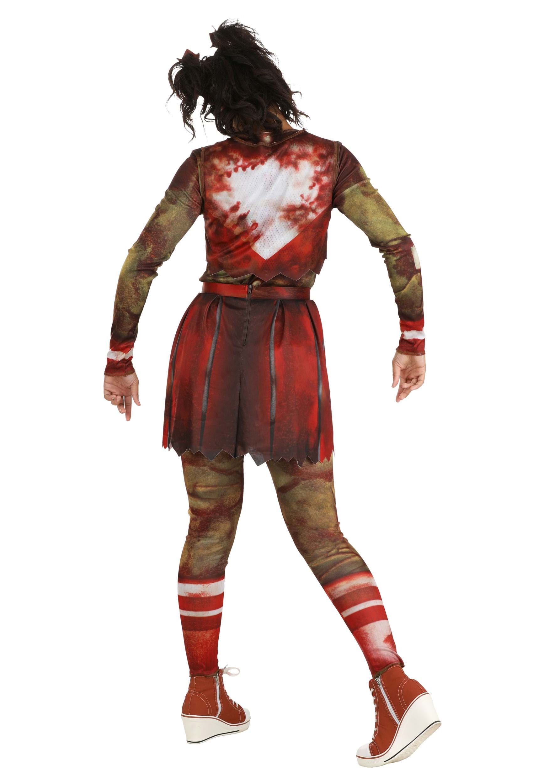 Zombie Cheerleader | Halloween Costume | Women's Regular Red Black