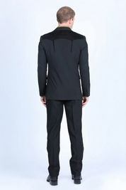 Wystan Contrast Yoke Suit | Suit | Men's Black Contrast Yoke Formal