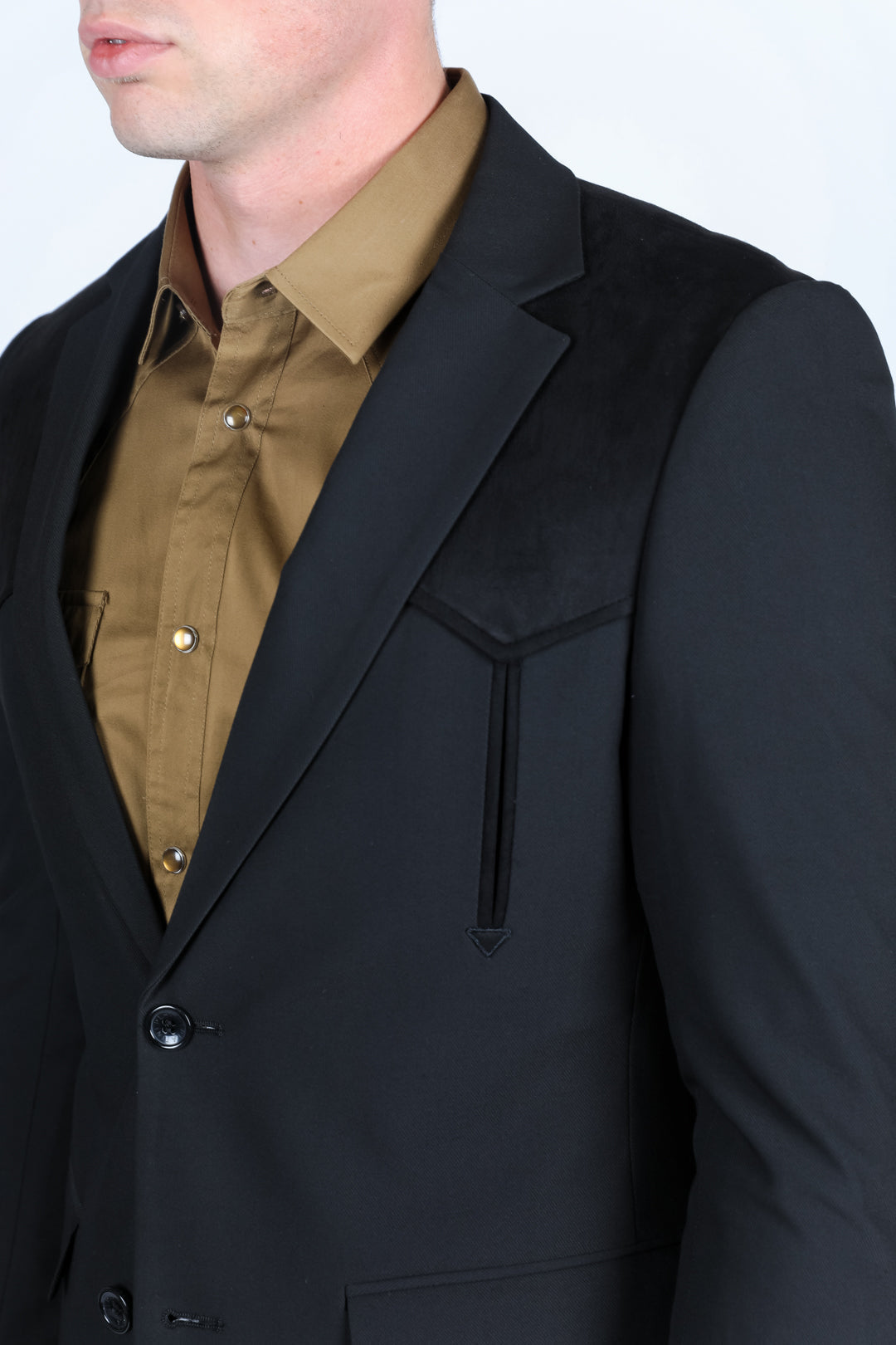 Wystan Contrast Yoke Suit | Suit | Men's Black Contrast Yoke Formal