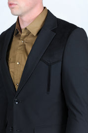 Wystan Contrast Yoke Suit | Suit | Men's Black Contrast Yoke Formal